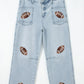 PREORDER: Football Sequin Patch Jeans 8.3.26