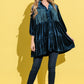 And The Why Fringe Detailed Velvet Shirt Dress