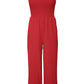 Ruffle Shoulder Smocked Pocket Jumpsuit