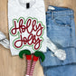 Holly Jolly Outline Long or Short Sleeve Tee