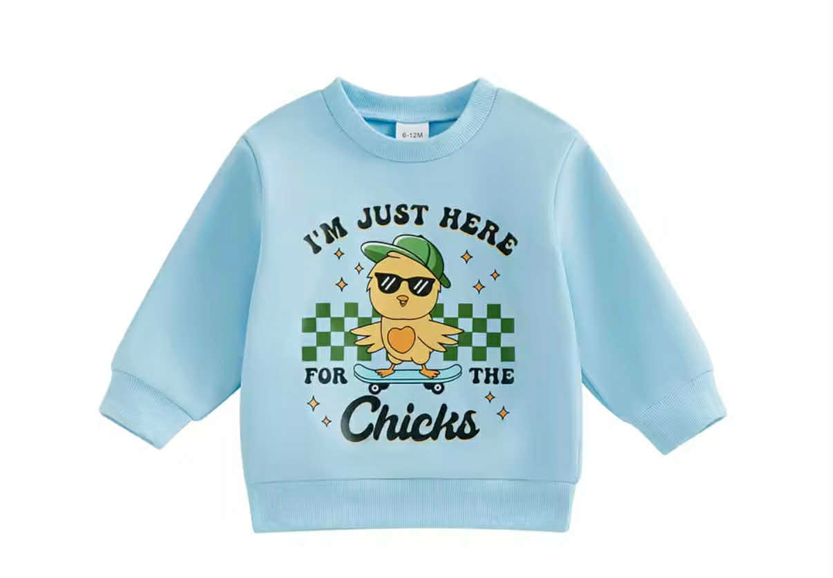 PREORDER: Boys Dino & Chick Graphic Crewnecks 2.23.26