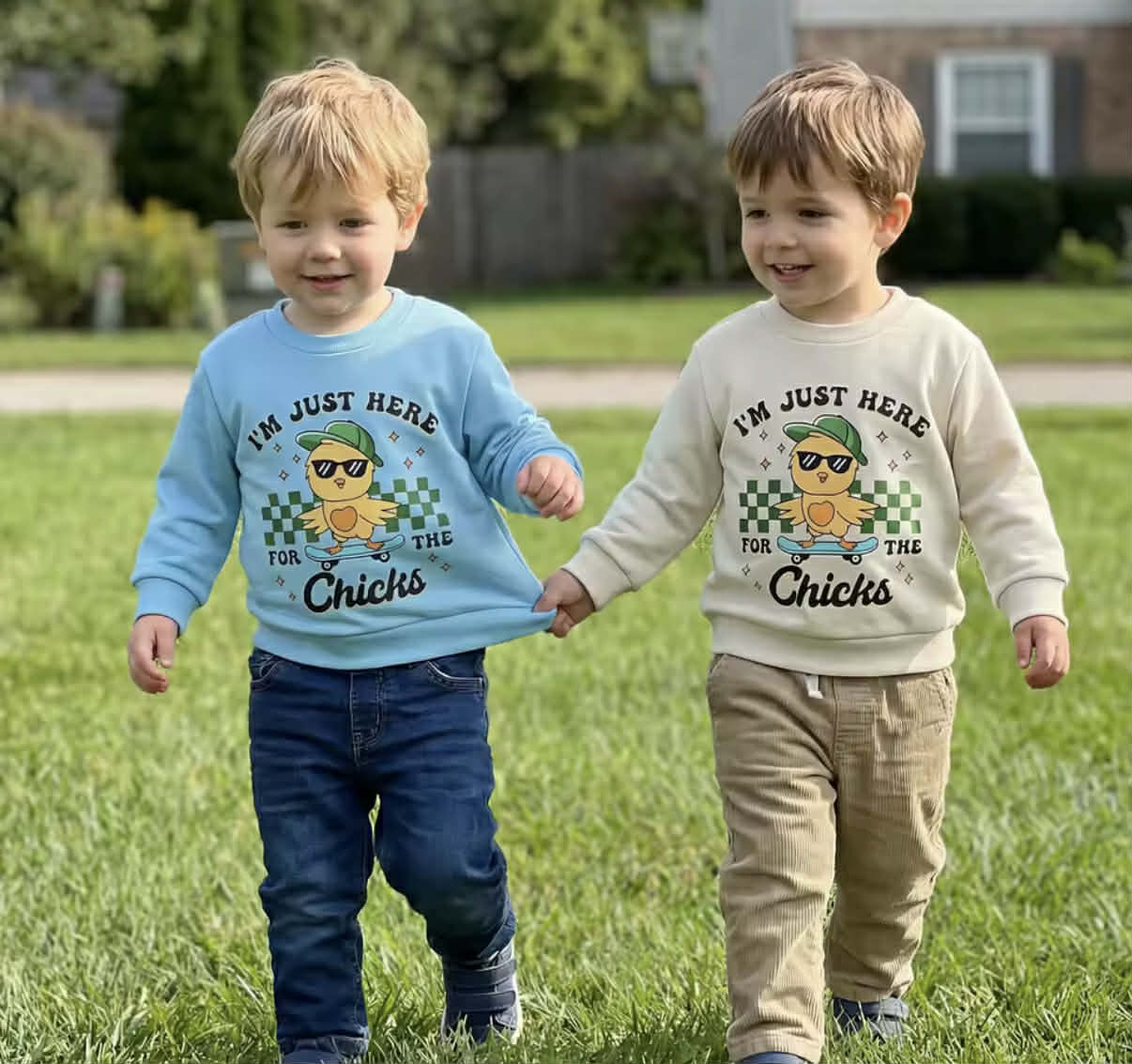 PREORDER: Boys Dino & Chick Graphic Crewnecks 2.23.26