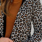Pocketed Leopard Open Front Cover Up