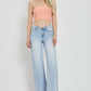 RISEN Full Size Wide Leg V Dipped Front Waist Jeans