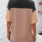 Color Block Round Neck Half Sleeve T-Shirt