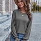 Round Neck Flounce Sleeve T-Shirt