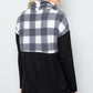 Celeste Full Size Pocketed Plaid Turtleneck Long Sleeve Blouse