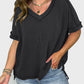 Lovelet Texture V-Neck Half Sleeve T-Shirt