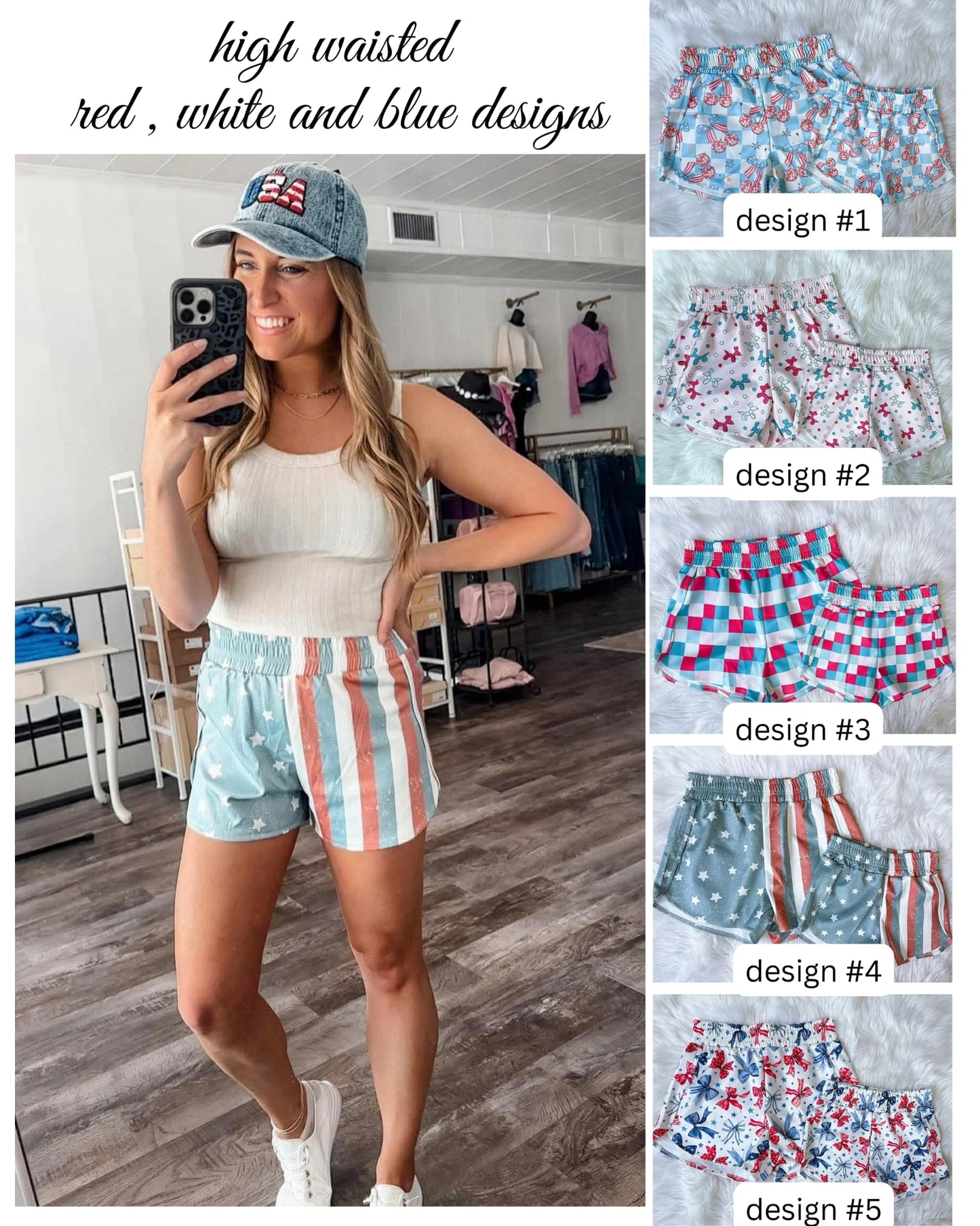 PREORDER: High Waisted Summer Shorts (Kids + Adults) 3.23.26