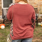 Plus Size Geometric Round Neck Long Sleeve Sweatshirt