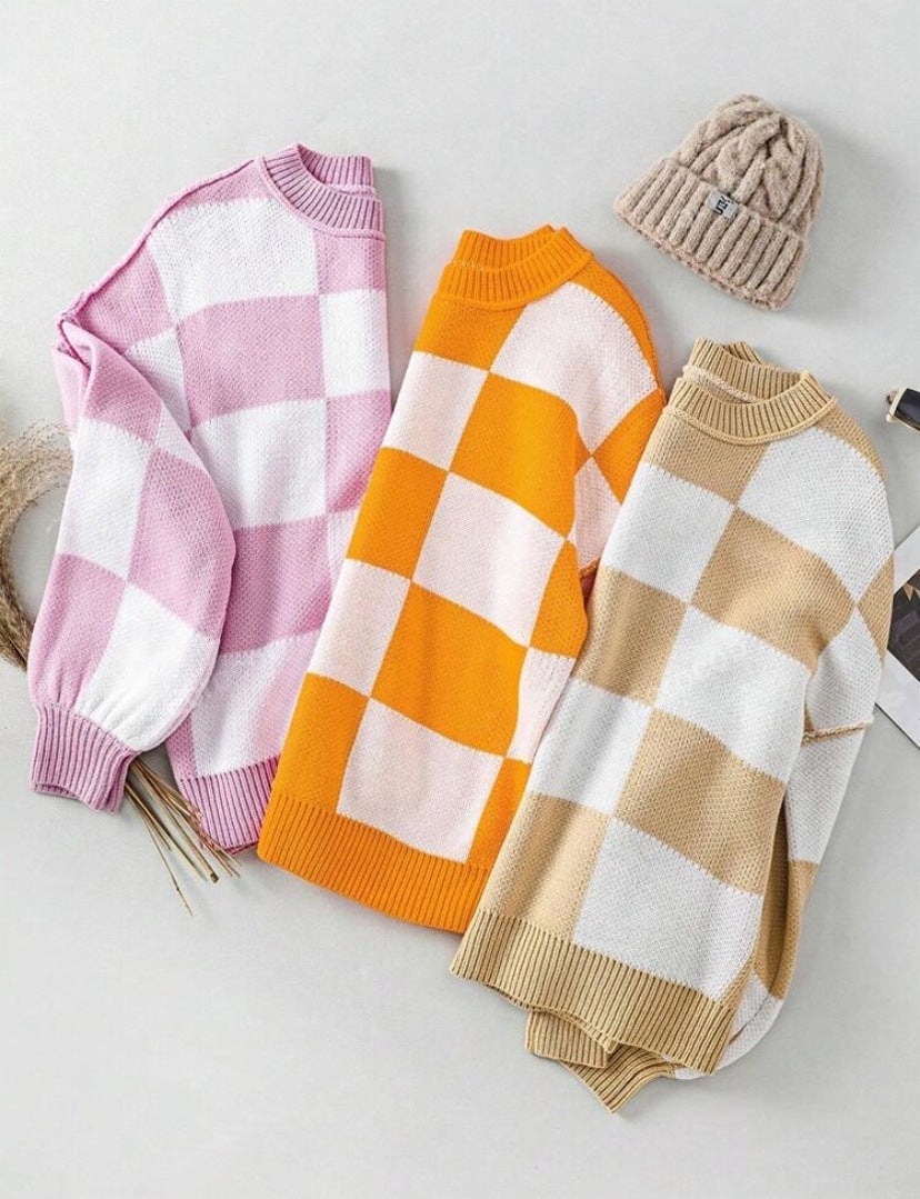 PREORDER: Cozy Checker Sweater 8.10.26