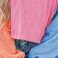 Color Block Round Neck Long Sleeve Top