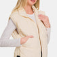 Zenana Zip Up Cropped Puffer Vest with Pockets