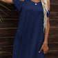 Floral Round Neck Cold-Shoulder Dress