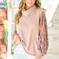 Hailey & Co Leopard Sleeve Color Block Knit Top