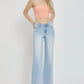 RISEN Full Size Wide Leg V Dipped Front Waist Jeans