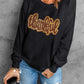 THANKFUL Round Neck Long Sleeve Sweatshirt