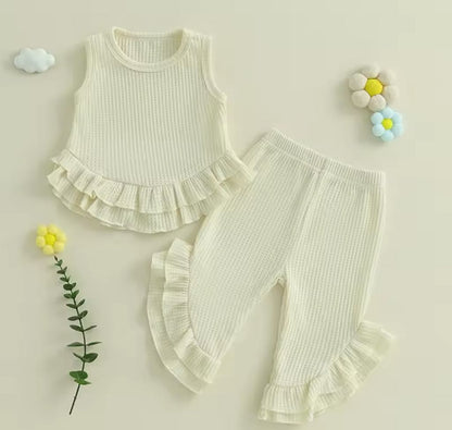 PREORDER: RERUN The Randi Waffle and Ruffle Tank & Pant Set 5.12.25