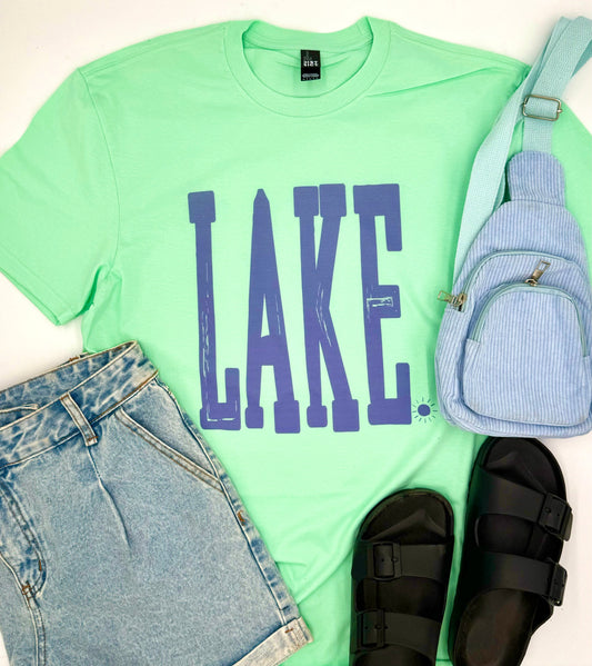LAKE. Mint Graphic Tee