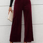 Elastic Waist Wide Leg Pants
