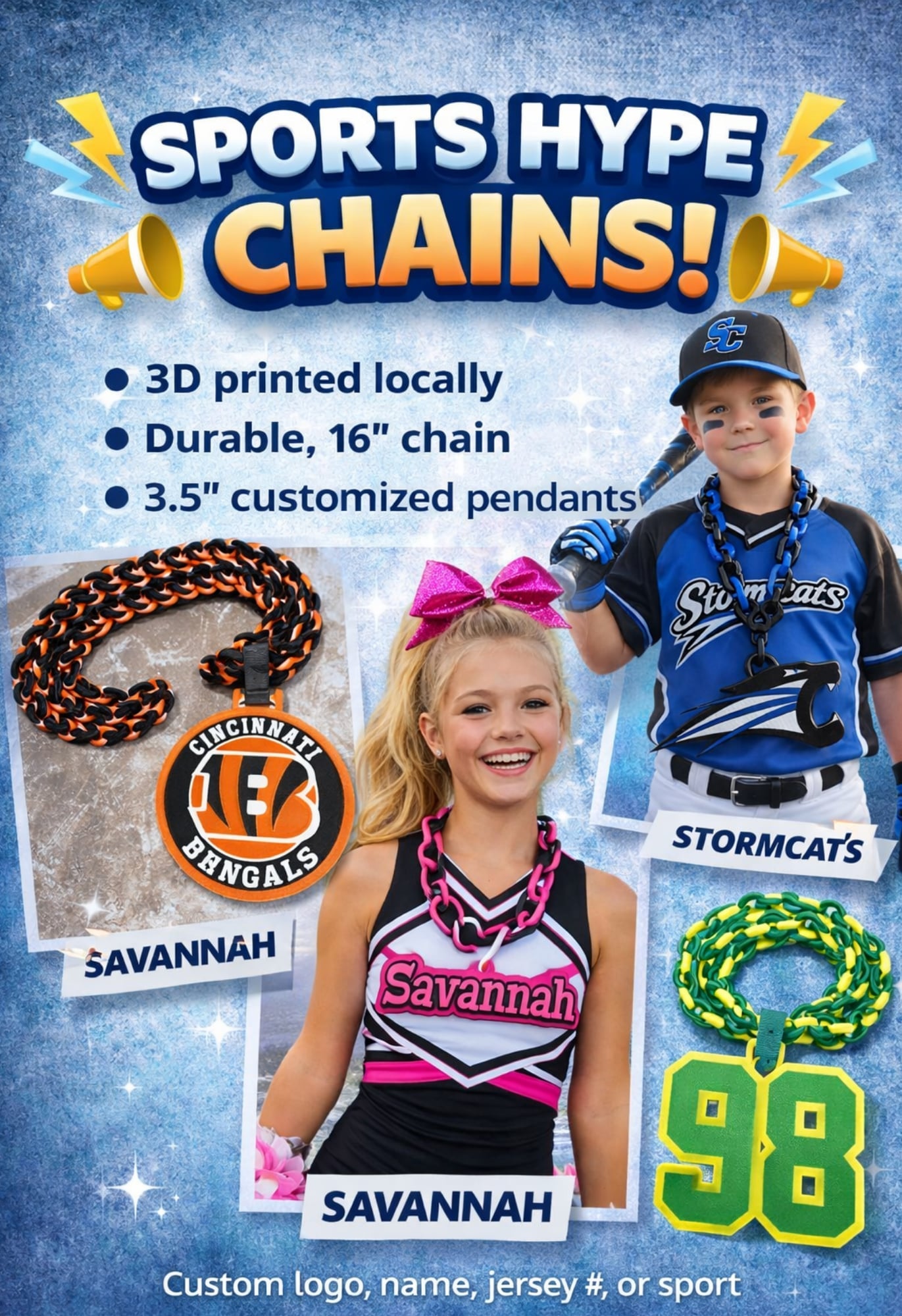 PREORDER: Personalized Sports Hype Chains 3.30.26 osym