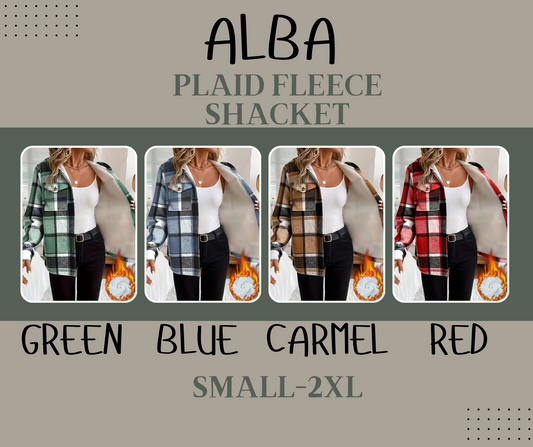 PREORDER: ALBA Plaid Fleece Shacket 10.6.25