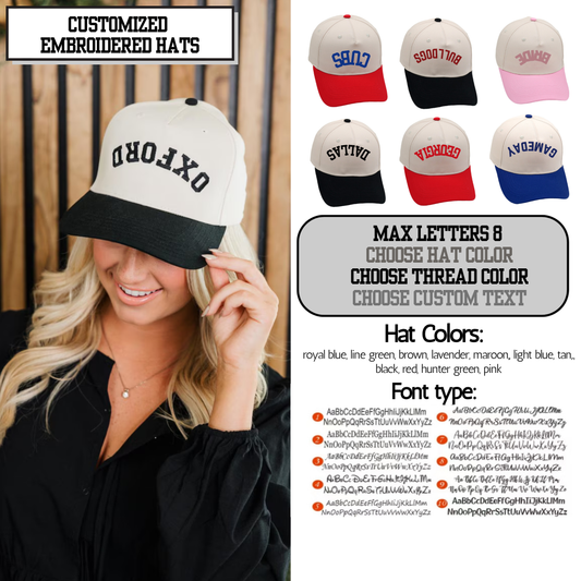 PREORDER: Upside down embroidered hat 10.6.25