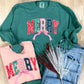 Merry Patterned Bow Short or Long Sleeve Graphic Tees