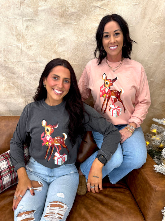 Deer Present Short or Long Sleeve Graphic Tees