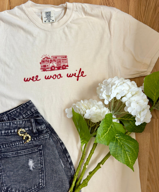 Wee Woo Wife Firetruck Tee