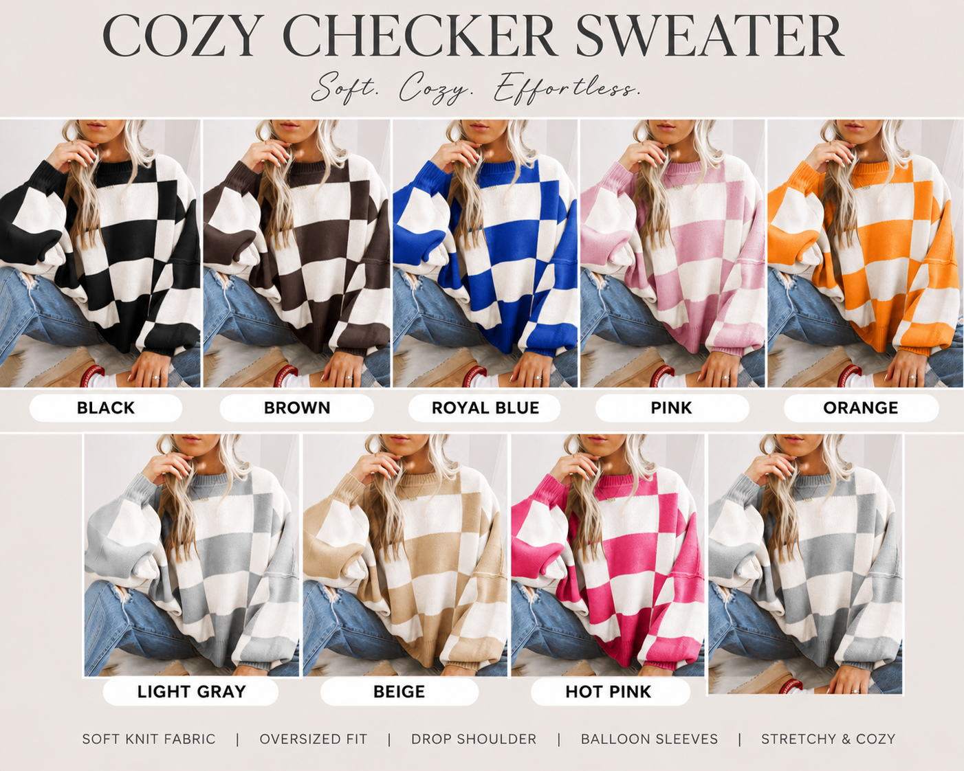 PREORDER: Cozy Checker Sweater 8.10.26