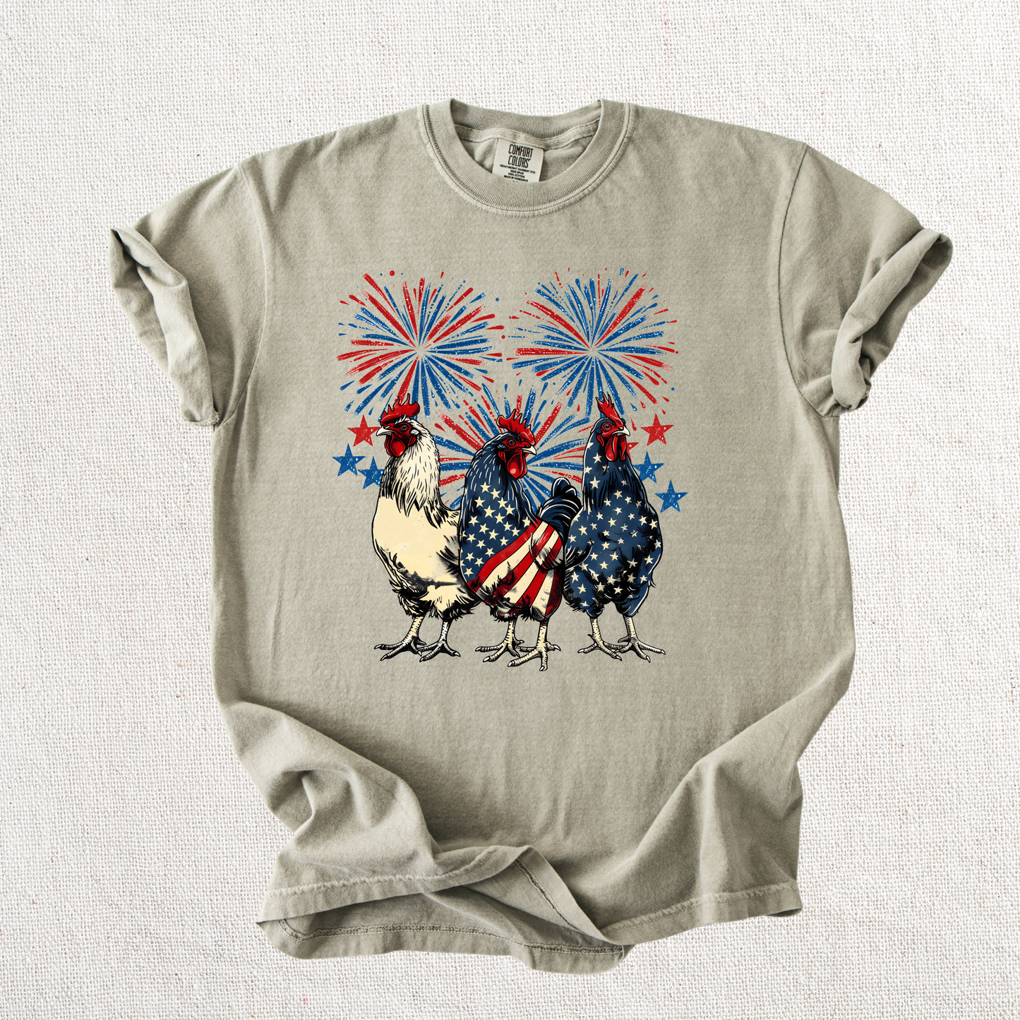 Fireworks and Roosters Graphic Tee