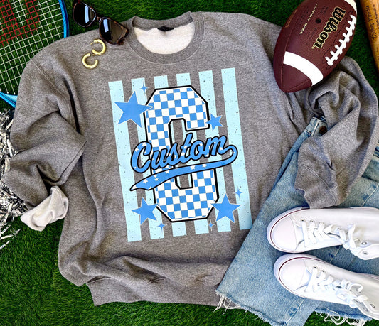 Checkered & Stripes Custom Spirit Sweatshirt or Tee