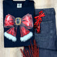 Santa Bow Short or Long Sleeve Graphic Tee