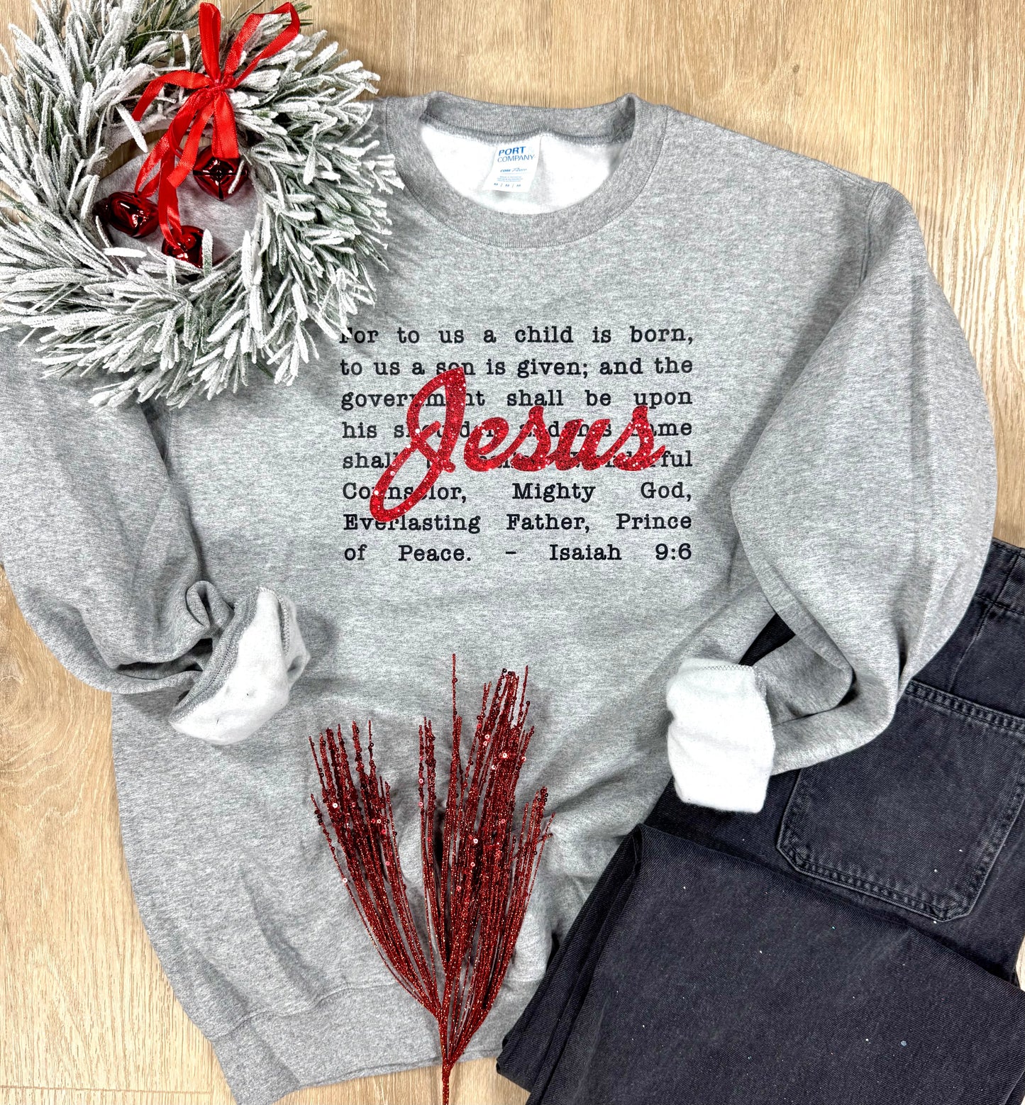 Faux Glitter Jesus Graphic Tee or Sweatshirt