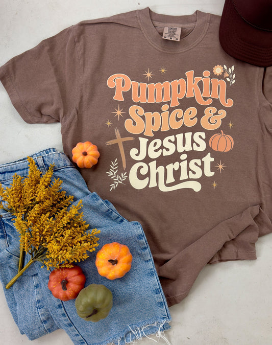 Pumpkin Spice & Jesus Christ Tee & Sweatshirt