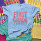 Stripes Back To School Grades Teacher Tee