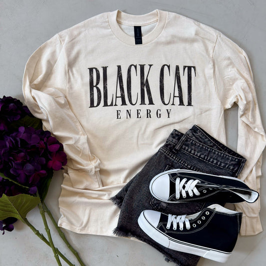Black Cat Energy Tee or Sweatshirt