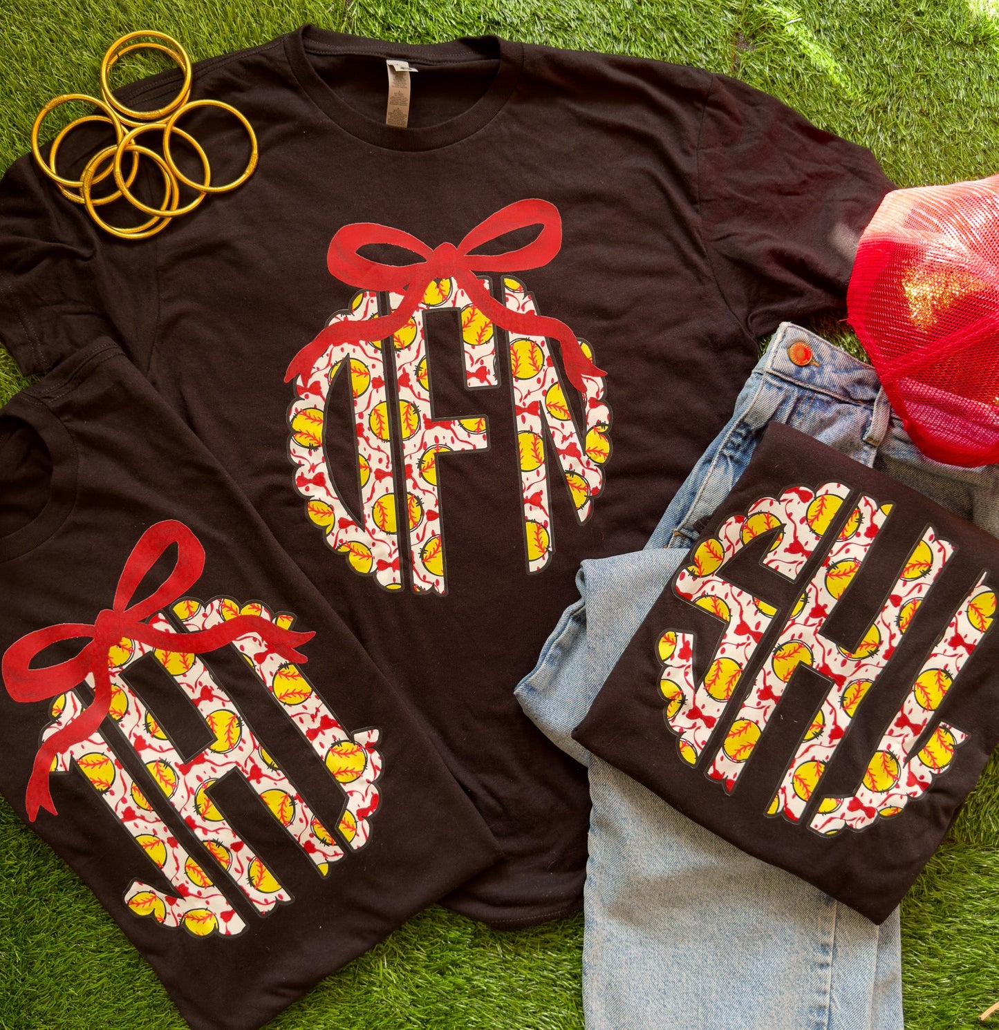 Custom Softball Monogram Tee Youth