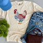 Red Quilted Chicken Tee