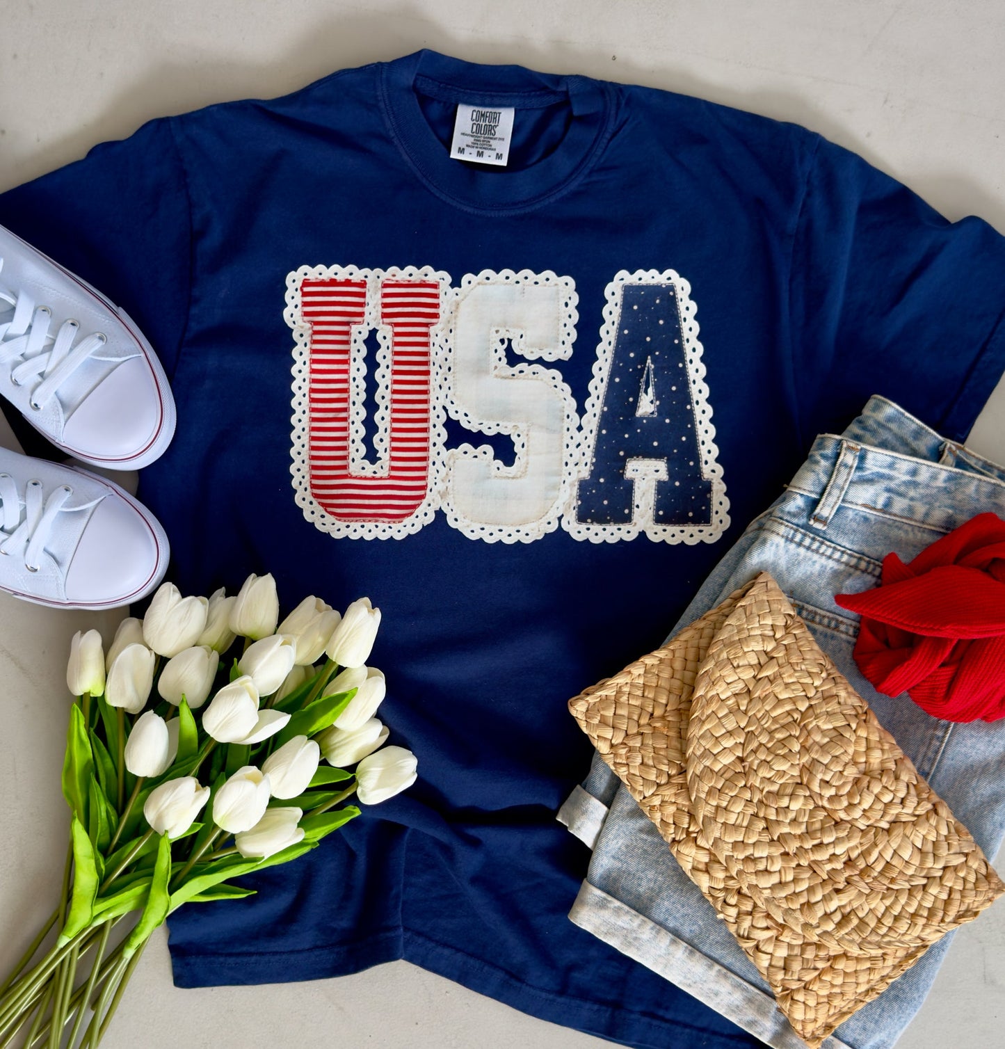 USA Quilted Tee