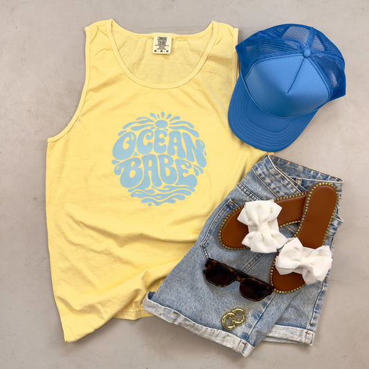 Ocean Babe Yellow Tank Top