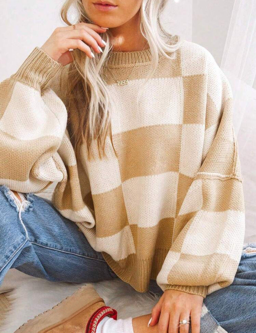 PREORDER: Cozy Checker Sweater 8.10.26
