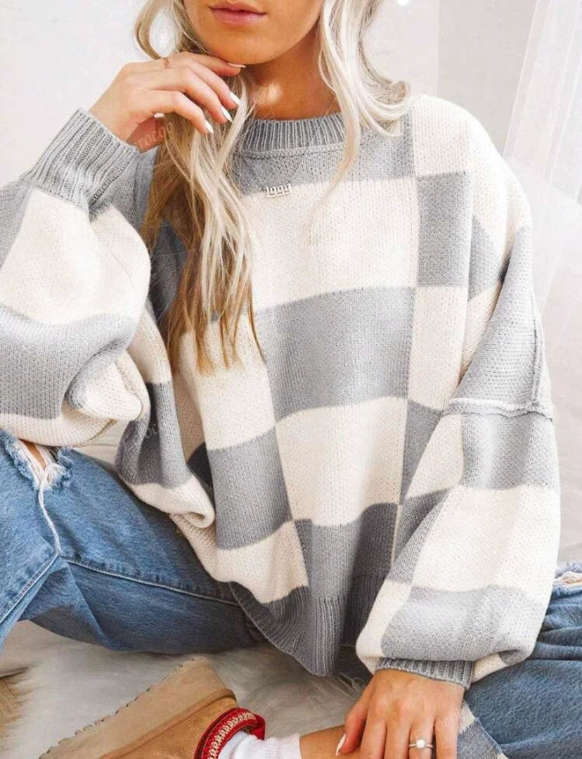 PREORDER: Cozy Checker Sweater 8.10.26