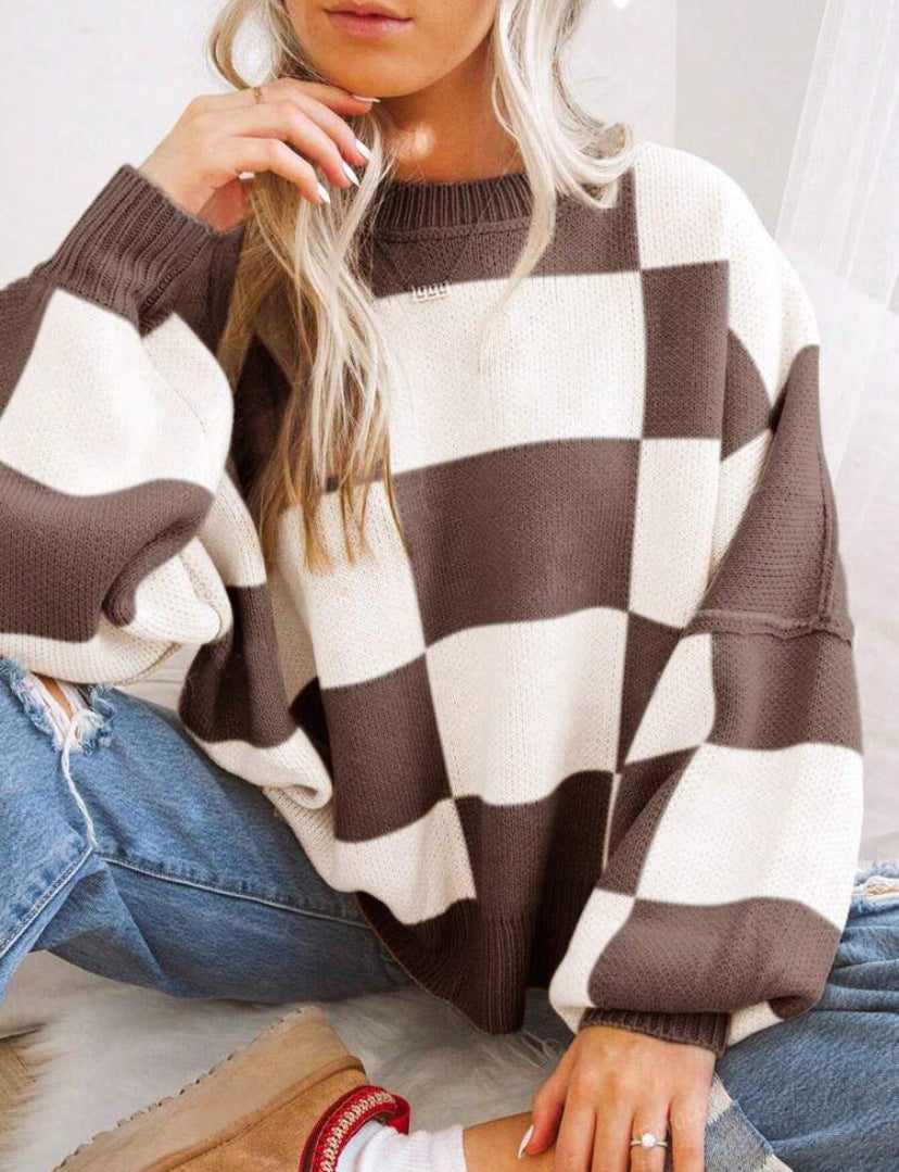 PREORDER: Cozy Checker Sweater 8.10.26