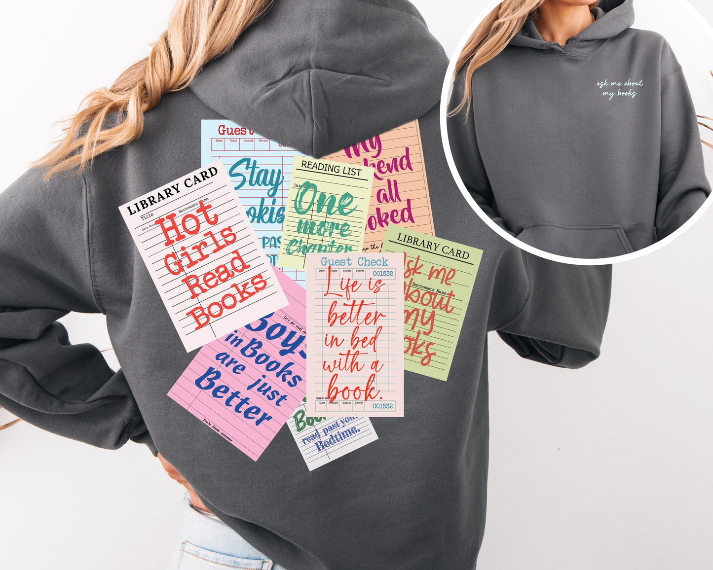 Library Lovers Card Graphic Hoodies