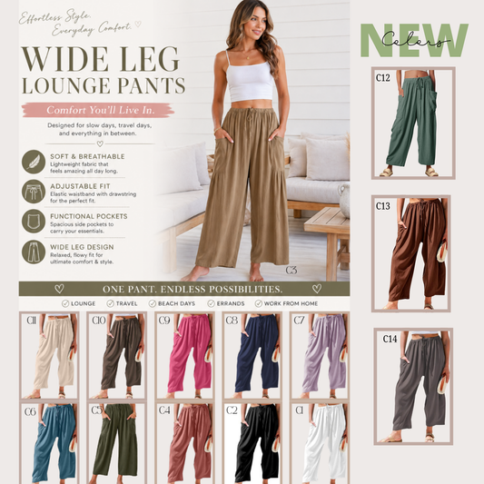 PREORDER: Wide Leg Lounge Pants RERUN 6.29.26