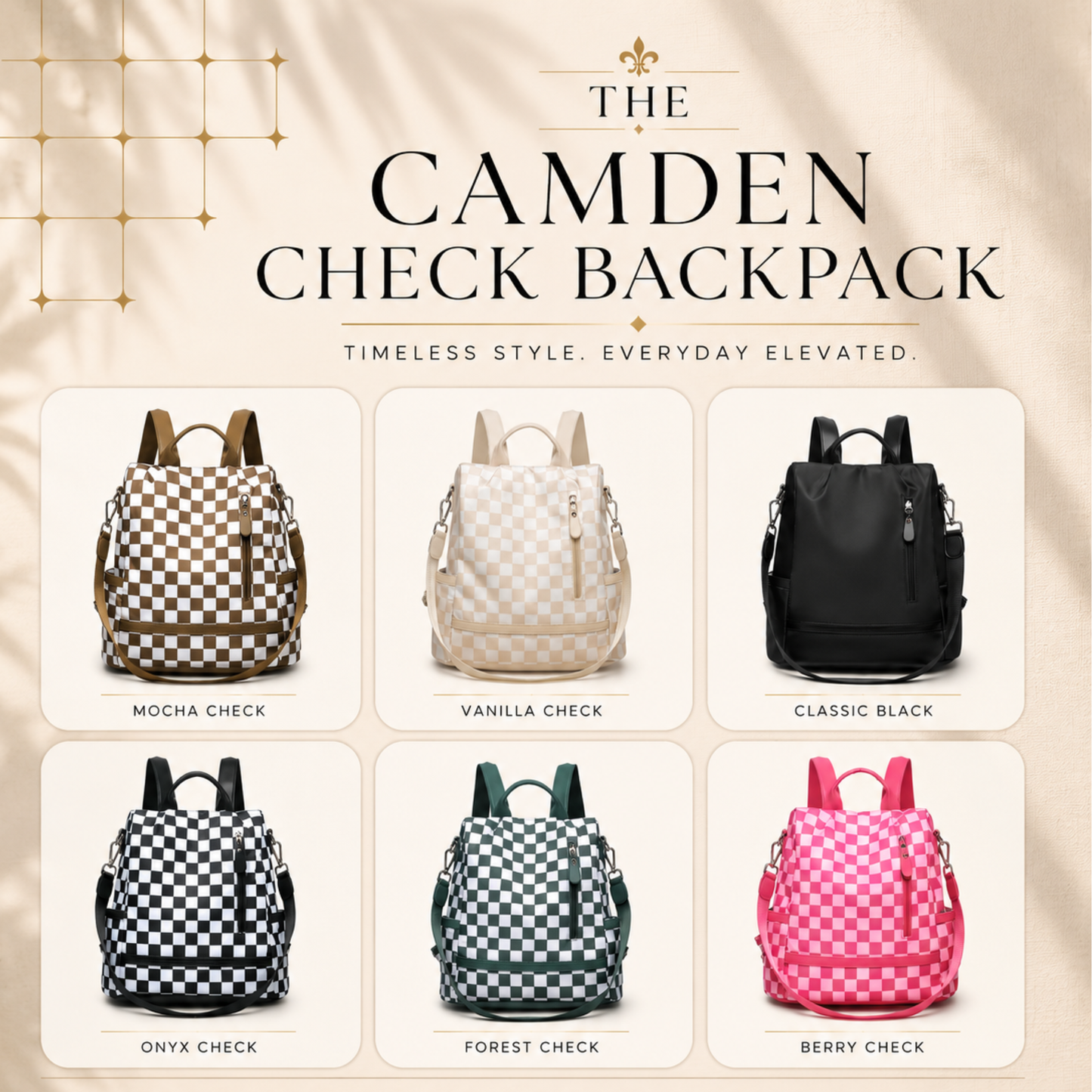 PREORDER: The Camden Check Backpack 6.22.26