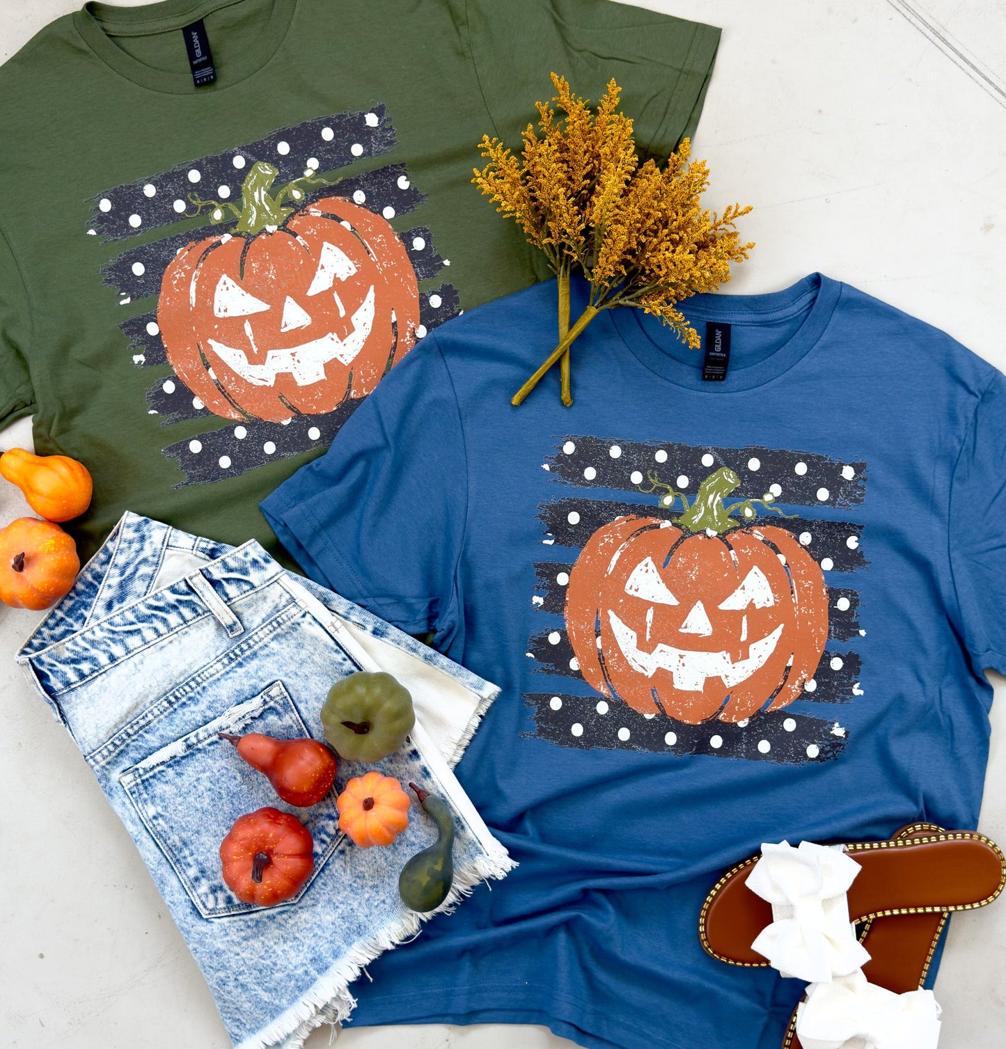 Jack-O'-Lantern Polka Dot Pumpkins