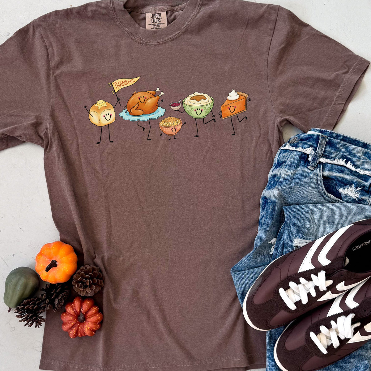 Thankful Food Characters Tee or Sweatshirt